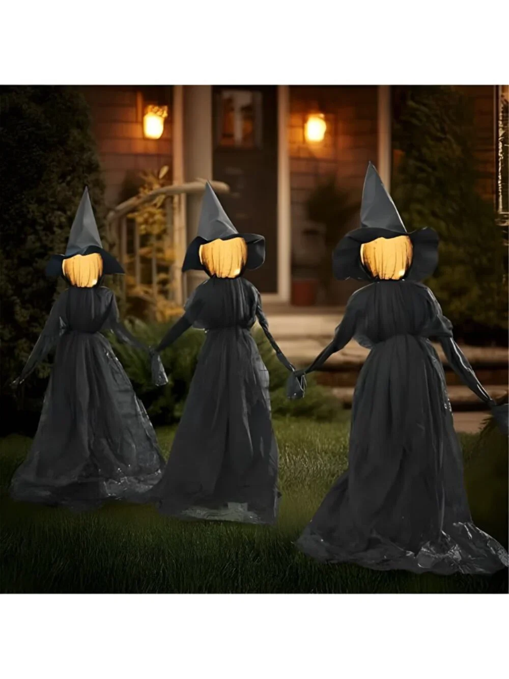 Halloween Witch Decorations Outdoor, 5 FT Set of 3 Light Up Witches Stakes